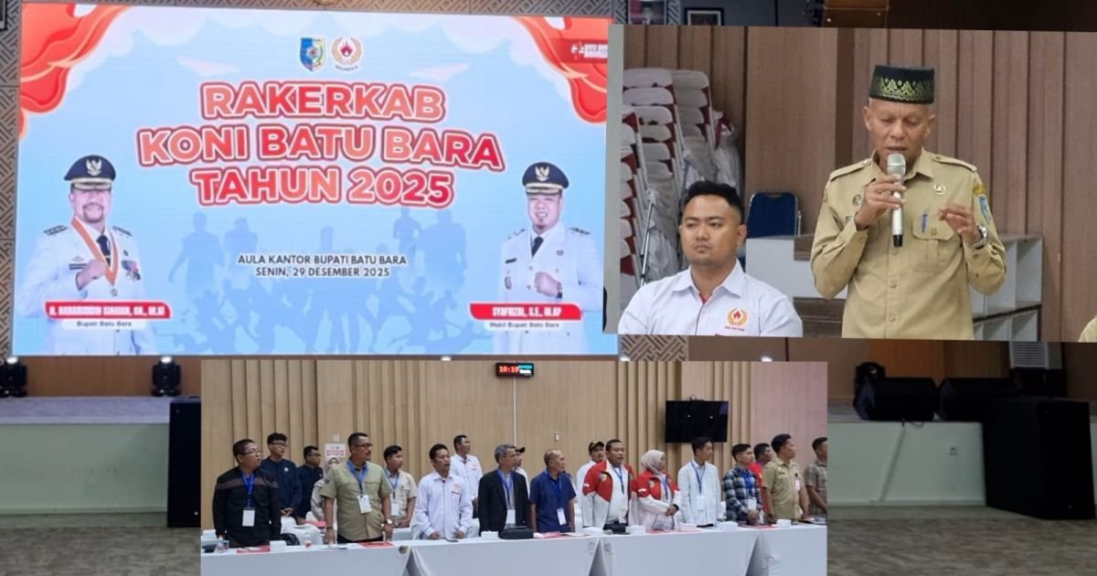 Ilyas S.Pd Plt Ketua Koni Batu Bara Buka Rakerkab Diaula Kantor Bupati