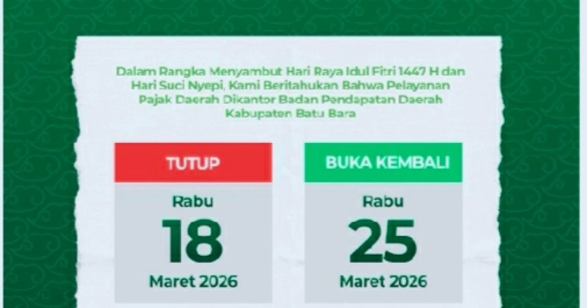 Kantor Bapenda Kab Batu Bara Sampaikan Libur dan Cuti Bersama