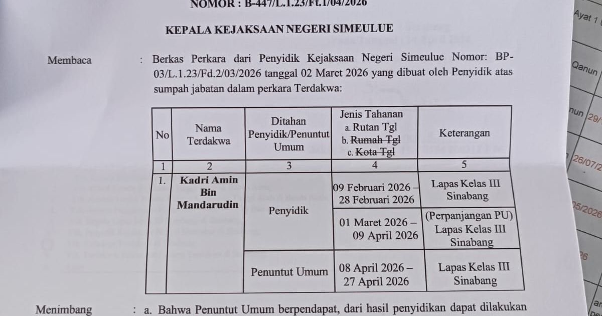 Kronologis Publikasi media Simeulue