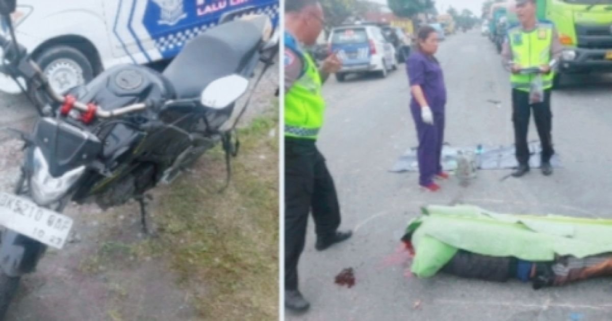 Terjadi Kecelakaan Lalin Dijalinsum Tabrak Lari  Pengendara Sepeda Motor Tewas Ditempat