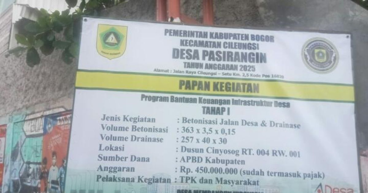 ‎Tingkatkan Kualitas Infrastruktur, Pemdes Pasir Angin Alokasikan Dana BanKeu