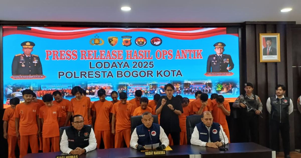 Sat Resnarkoba Polresta Bogor Kota Ringkus 23 Tersangka dan Bongkar 20 Kasus Narkoba Selama Operasi Antik Lodaya 2025