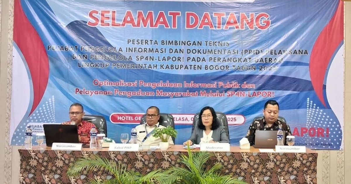 Tingkatkan Kualitas Layanan Publik, Pemkab Bogor Perkuat Kapasitas PPID dan Pengelola SP4N-LAPOR!