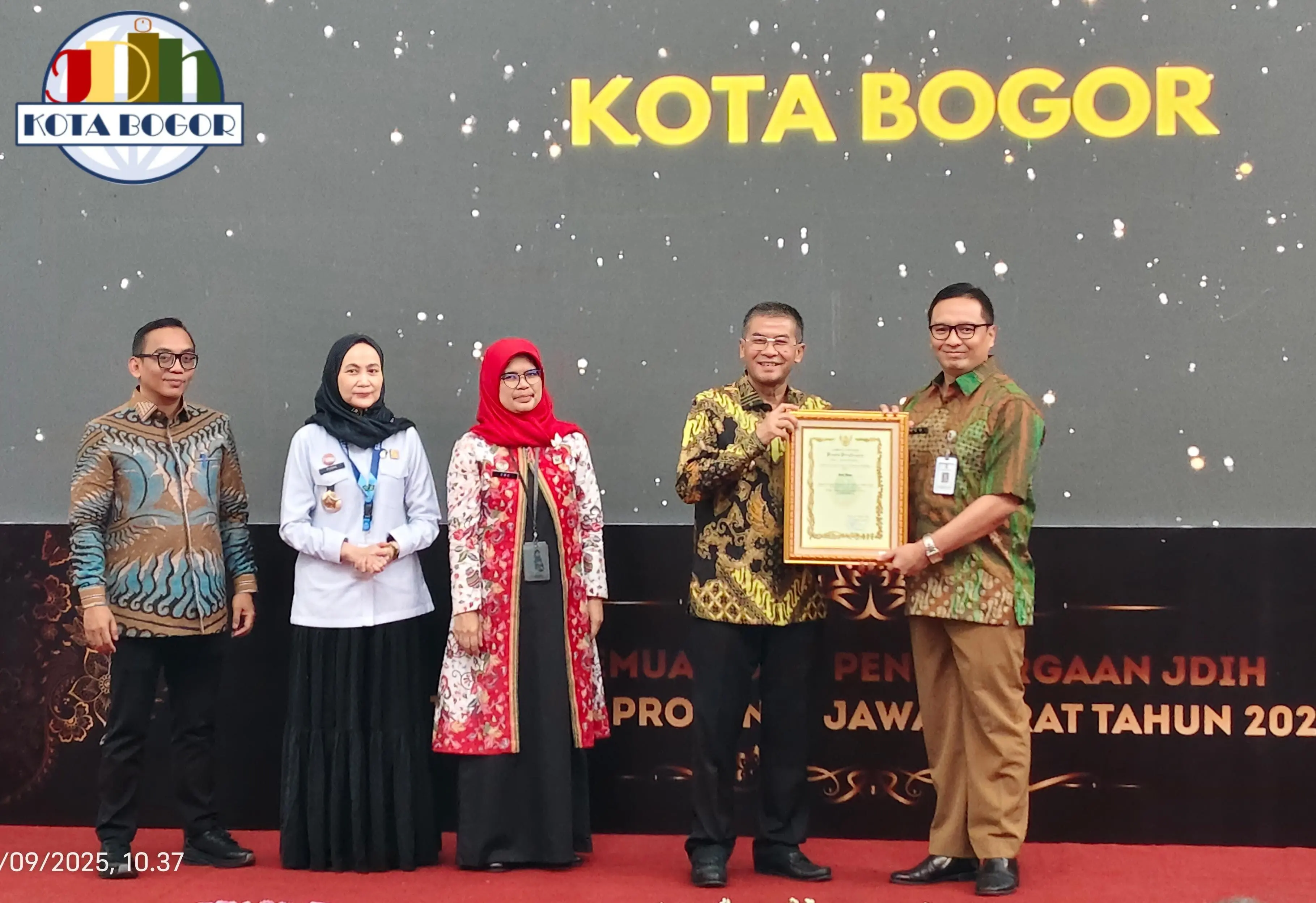 JDIH Kota Bogor Mendapatkan Penghargaan Peningkatan Kinerja Terbaik Se-Jawa Barat Tahun 2025