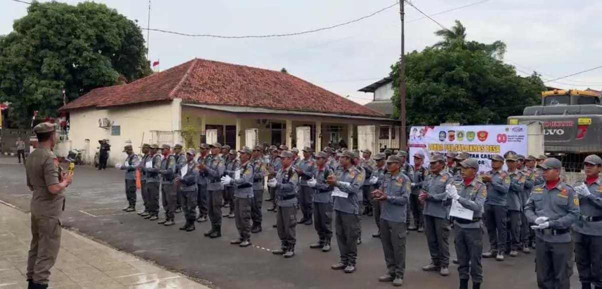Dalam Rangka HUT RI Pem kec Cariu adakan Lomba PBB Linmas 