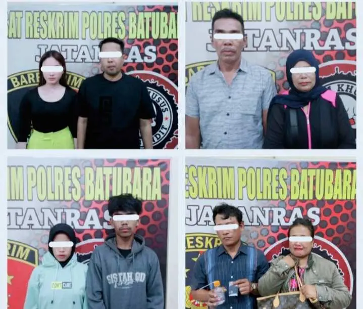 Satreskrim Polres Batu Bara Amankan Empat Pasang Saat Pestaria Dengan Barang Bukti Sabu-sabu  Air Softgun Dikamar Hotel